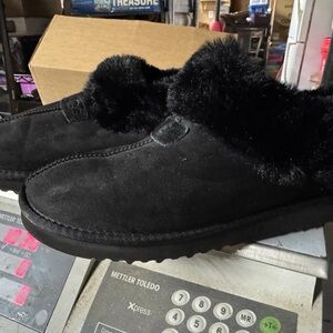 UGG Black Suede Slippers
